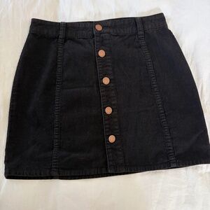 Billabong corduroy black button down skirt size 27